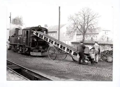 Foto Dampflok 99 1586-9 Schmalspurbahn Oschatz Mügeln Kemmlitz Ort Mügeln