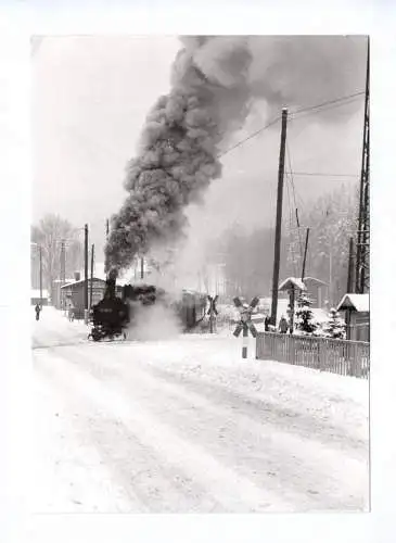 Foto Dampflok 99 1561-2 im Winter Schmalspurbahn Wolkenstein Jöhstadt