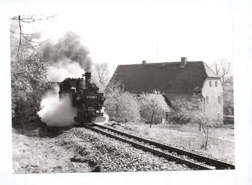Foto Dampflok 91 608-1 Oschatz Mügeln Kemmlitz Schmalspurbahn in Kemmlitz