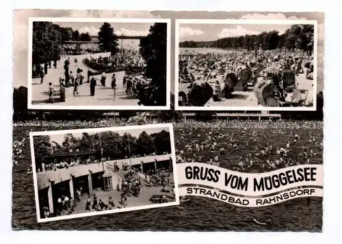 Ak Gruss vom Müggelsee Strandbad Rahnsdorf 1962 Berlin Köpenick Strandbad