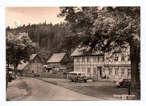 Foto Ak Stiege Oberharz 1968 Hotel zum Burgstieg
