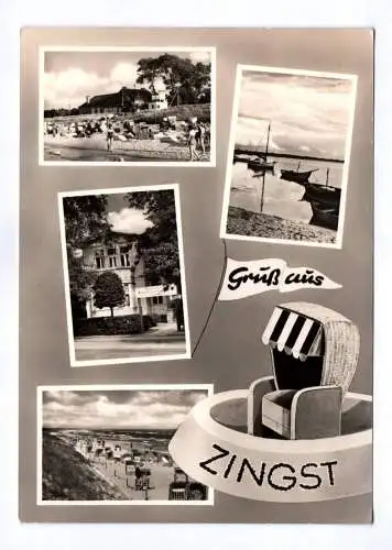 Ak Gruß aus Zingst 1967 Boote Strand