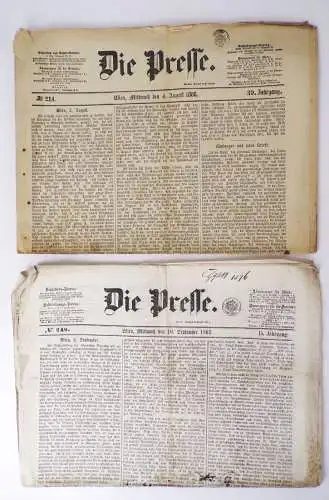 Die Presse 1862 1886 Wien Zeitung