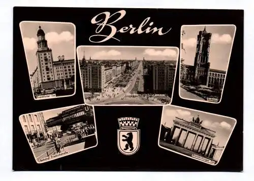 Ak Berlin Bahnhof Friedrichstraße Rathaus Brandenburger Tor Frankfurter Tor 1961