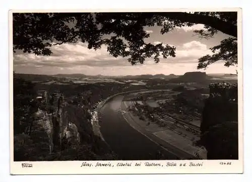 Foto Ak Sächsische Schweiz Elbetal bei Rathen Blick von der Bastei 1980