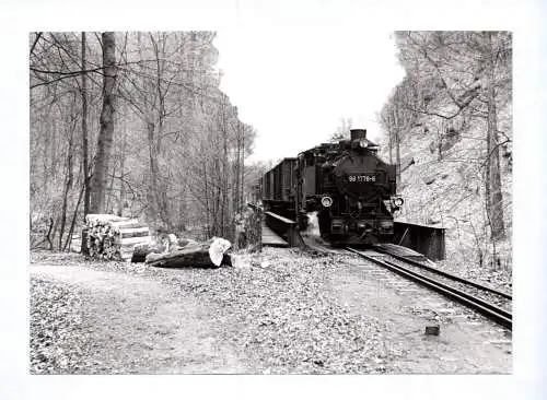 Foto Dampflok 99 1776-6 Freital Hainsberg Kipsdorf in Rabenauer Grund Eisenbahn
