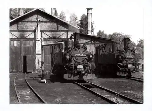 Foto Dampflok 99 1606-5 und 91590-1 Schmalspurbahn Wolkenstein Jöhstadt