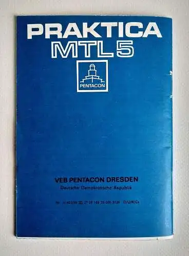 Bedienungsanleitung Original PRAKTICA MTL5  Kamera