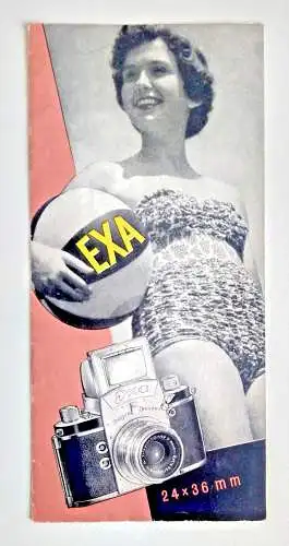 Alter Prospekt EXA Kameras 1958 Reklame Werbung Dresden