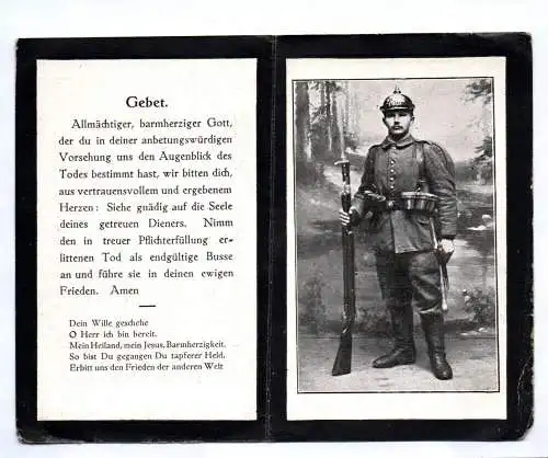 Gefallenenbild Ersatz Reservist 3 RIR Sterbebild Rosenheim
