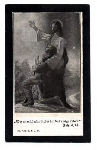 Altes Sterbebild Infanterist 1 Bayer RIR EK II