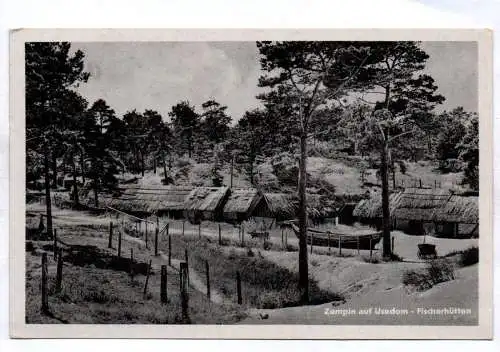 Ak Zempin auf Usedorm Fischerhütten 1954