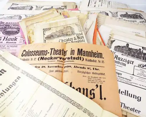 Konvolut Mannheim Theater Programme Plakate Aushänge um 1910