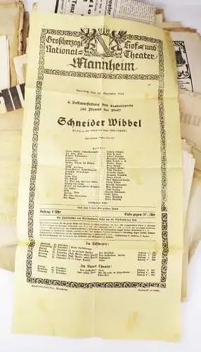Konvolut Mannheim Theater Programme Plakate Aushänge um 1910