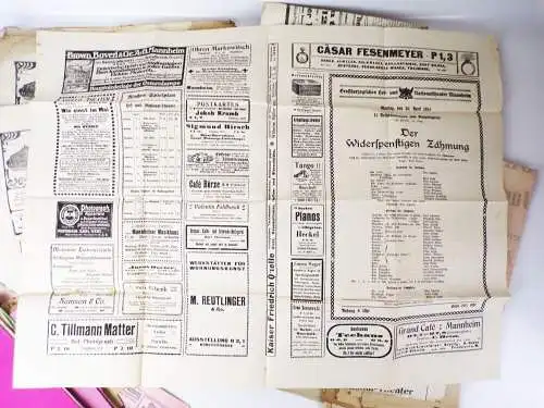 Konvolut Mannheim Theater Programme Plakate Aushänge um 1910