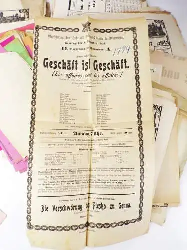 Konvolut Mannheim Theater Programme Plakate Aushänge um 1910