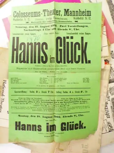 Konvolut Mannheim Theater Programme Plakate Aushänge um 1910
