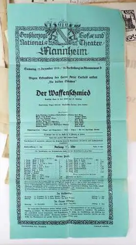 Konvolut Mannheim Theater Programme Plakate Aushänge um 1910