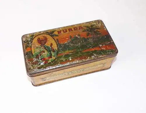 Kurda Yenidze Cigaretten Blechdose um 1900 lithografiert