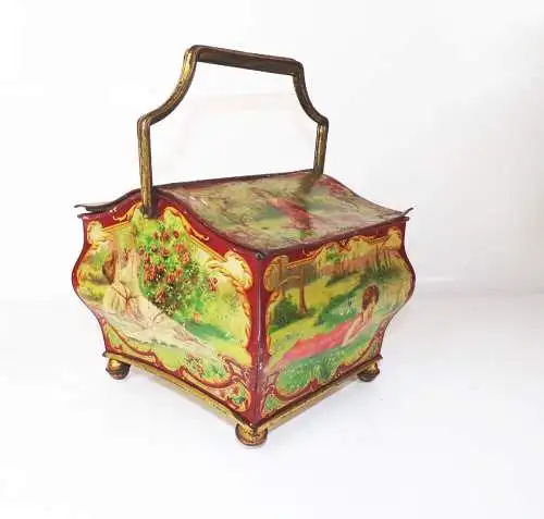 Antike Blechdose Huntley Palmers Ltd Biskuit Kekse um 1900 lithografierte Box 