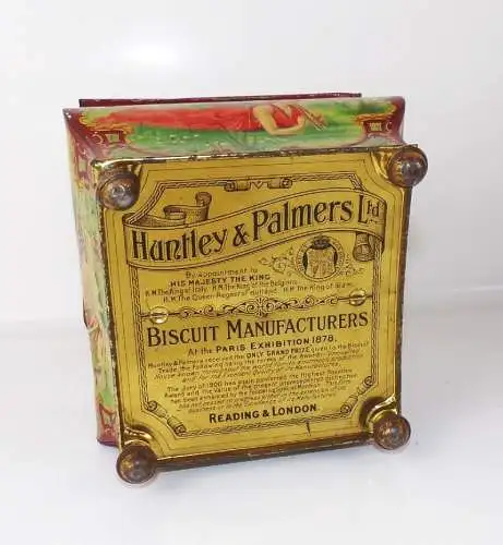 Antike Blechdose Huntley Palmers Ltd Biskuit Kekse um 1900 lithografierte Box 