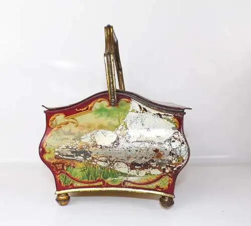 Antike Blechdose Huntley Palmers Ltd Biskuit Kekse um 1900 lithografierte Box 