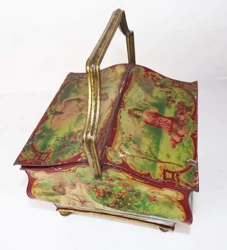 Antike Blechdose Huntley Palmers Ltd Biskuit Kekse um 1900 lithografierte Box 