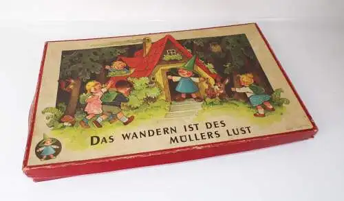 Altes Brettspiel Des wandern ist des Müllers Lust Spika Dresden 1961