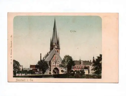 Künstler Ak Neustadt in Sachsen Kirche