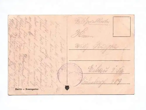 Ak Berlin Feldpostkarte Rosengarten 1 Wk Stempel Reservelazarett