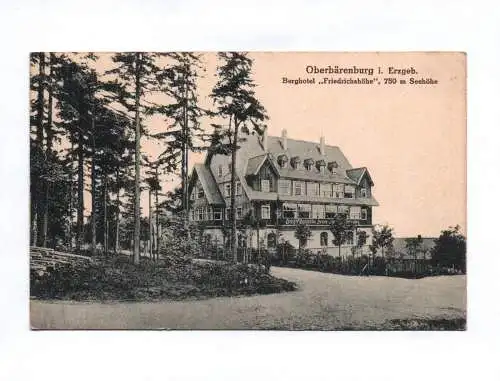 Ak Oberbärenburg im Erzgebirge Berghotel Friedrichshöhe