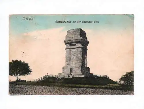 Künstler Ak Dresden Bismarcksäule auf der Räcknitzer Höhe 1927