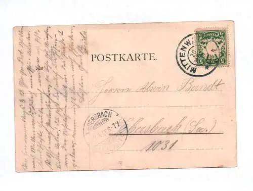 Ak Mittenwald mit dem Wettersteingebirge 1906