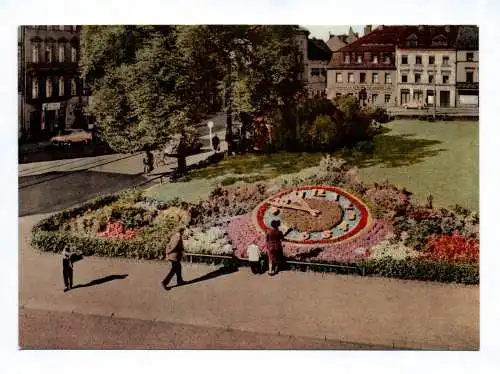 Foto Ak Blumenuhr am Stadttheater Görlitz 1964
