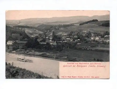 Ak Gohrisch bei Königstein Aussicht von Marienblick nach Prossen