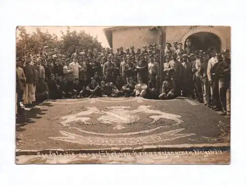 Ak Sandplastik ausgeführt von Kriegsgefangenen Königsbrück 1915 Feldpost