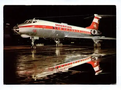 Foto Ak Interflug Turbinenluftstrahlverkehrsflugzeug 1970 Flugzeug TU134
