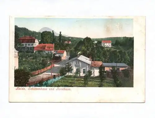 Künstler Ak Haida Schützenhaus und Forsthaus