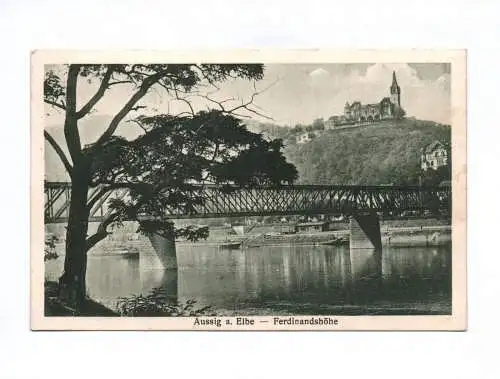 Ak Aussig an der Elbe Ferdinandshöhe 1929 Brücke