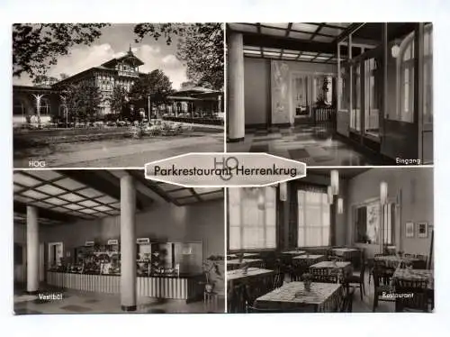 Ak HO Parkrestaurant Herrenkrug HOG 1964 Eingang Vestibül Magdeburg