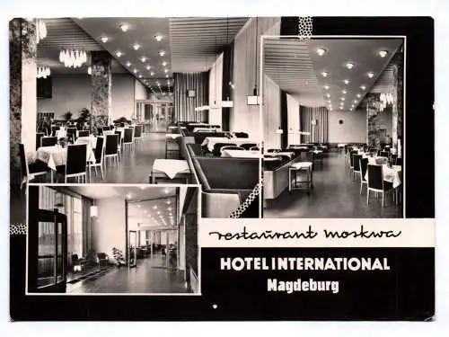 Ak Restaurant Moskwa Hotel International Magdeburg 1964