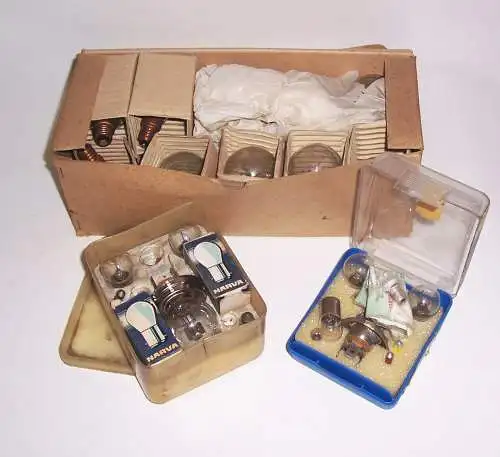 Konvolut DDR Glühbirnen Leuchtmittel Pkw Kfz Oldtimer Autos Glühlampe 