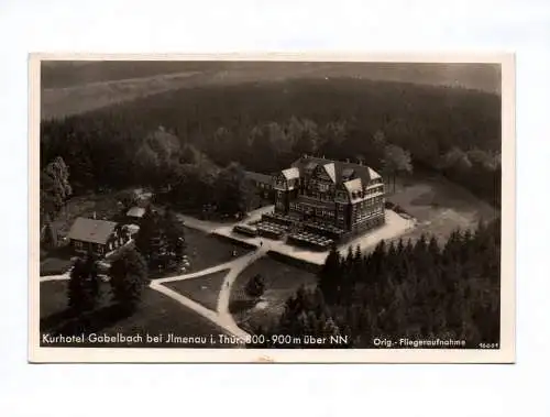 Foto Ak Kurhotel Gabelbach bei Ilmenau in Thüringen Fliegeraufnahme 1938