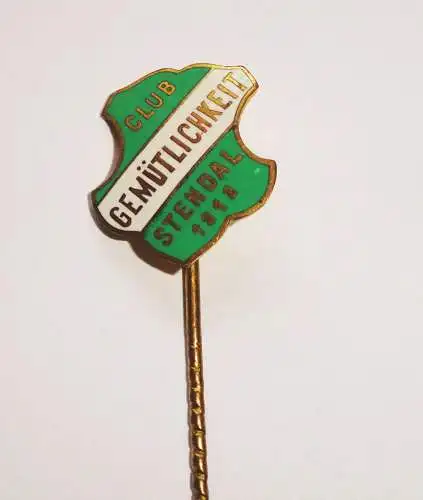 Emaillierter Pin Anstecknadel Club Gemütlichkeit Stendal 1912 Abzeichen