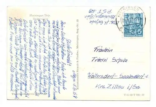 Ak Meiningen Thüringen Stadteingang 1957