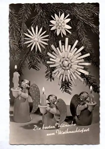 Ak Weihnachten Wendt Kühn Figuren Engel 1957 DDR Echtfoto