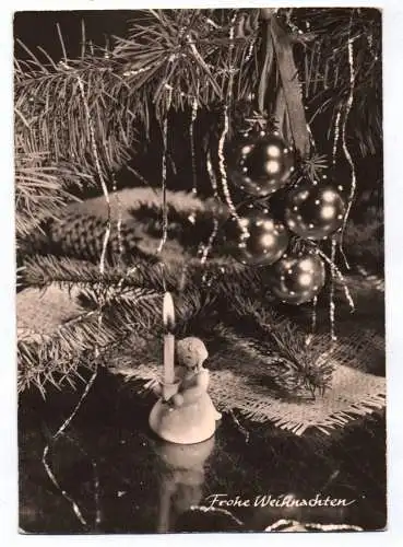 Ak Frohe Weihnachten Wendt Kühn Figuren Engel 1962 DDR Echtfoto