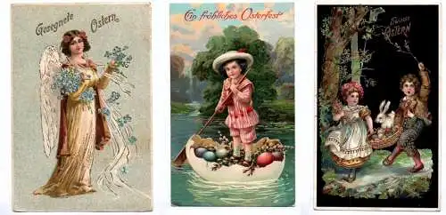 3 x Ak Ostern Engel Kinder Eier fröhliche Oster Eastern 1911