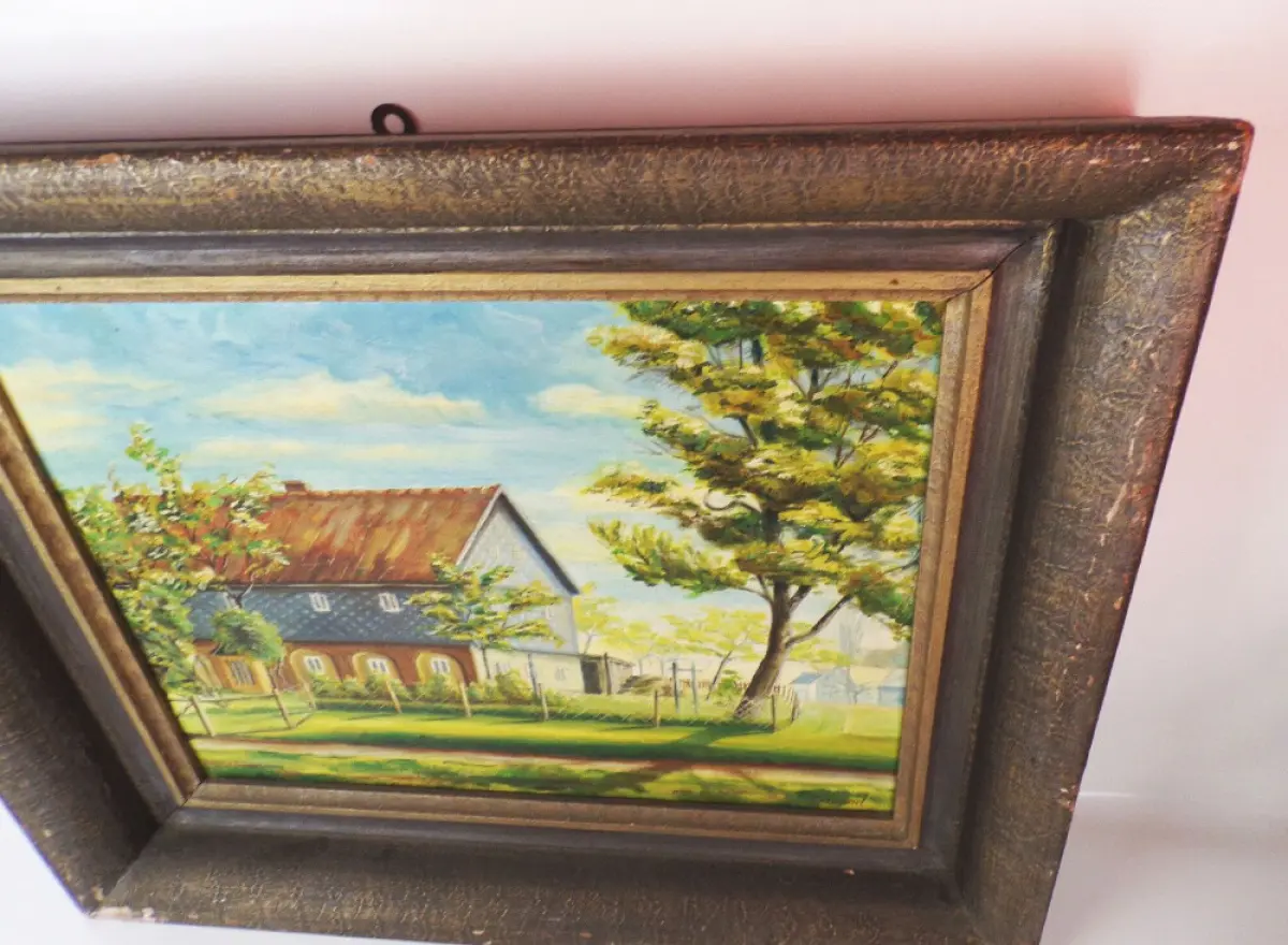 Ölgemälde Oberlausitz Umgebindehaus Fachwerkhaus Hummel  5
