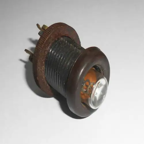 Alte Bakelit Fassung Warnblinkanlage Sockel NOS 1940 Oldtimer Zubehör Cockpit !